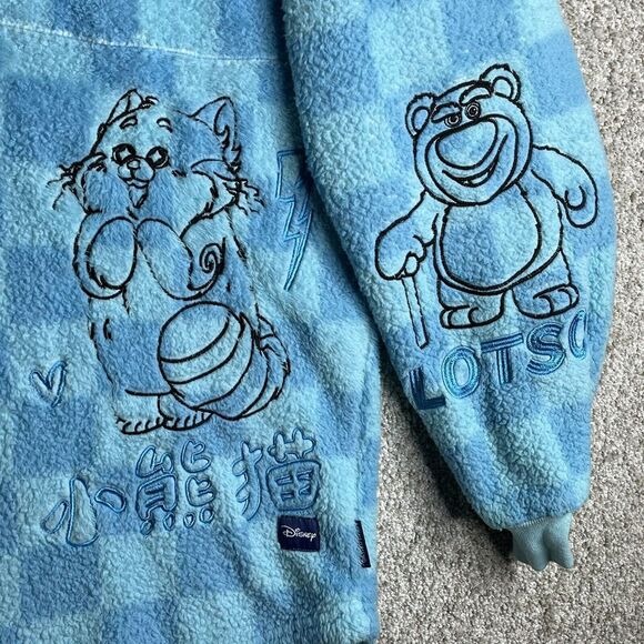Disney Spirit Jersey Adult Small‎ Blue Pixar Sulley Lotso Fuzzy Fluffy Fleece - Picture 2 of 12